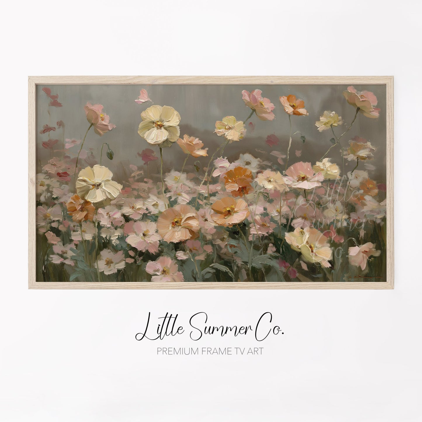 Garden Flower Meadow Frame TV Art displayed on a TV