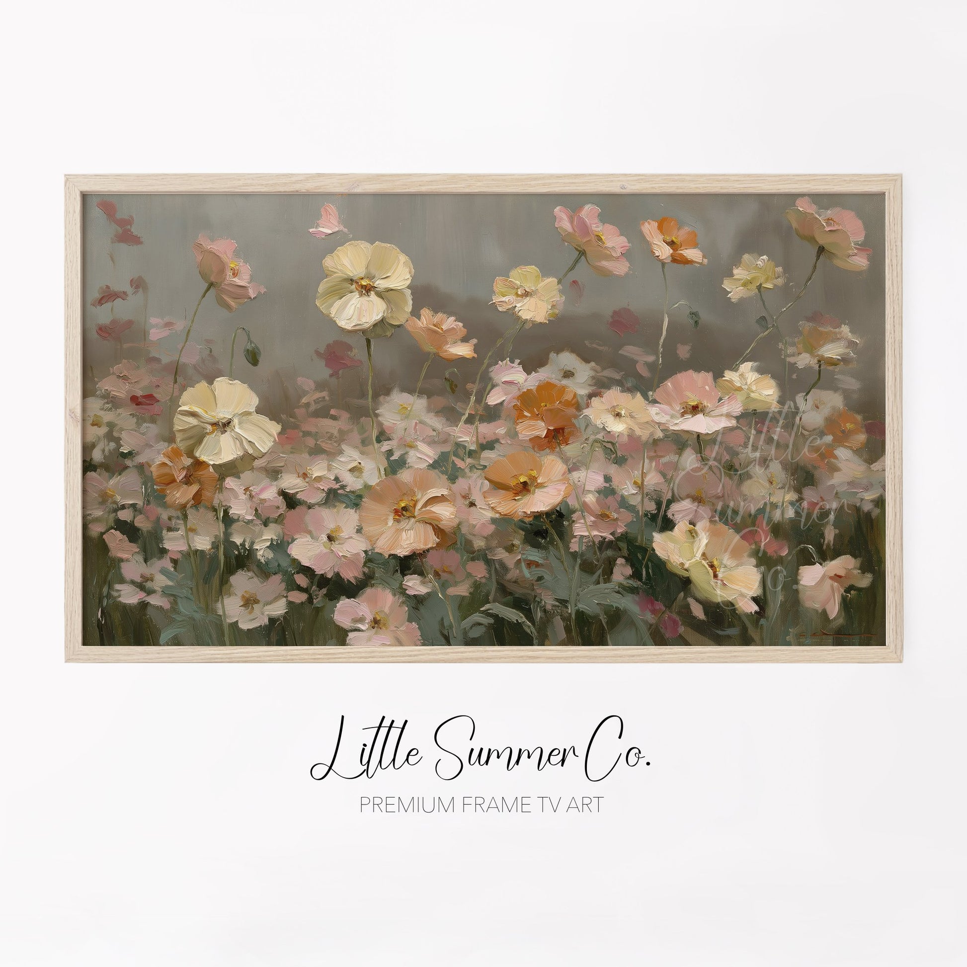 Garden Flower Meadow Frame TV Art displayed on a TV