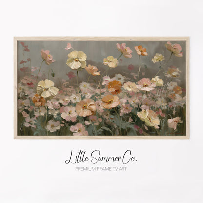 Garden Flower Meadow Frame TV Art displayed on a TV
