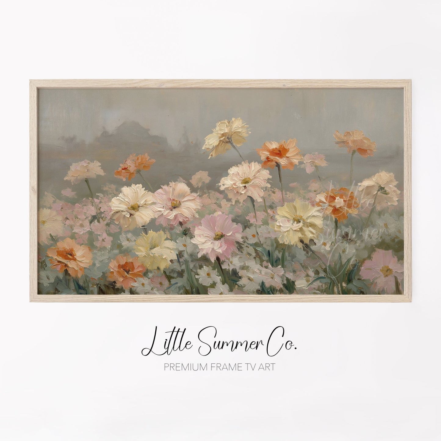 Meadow Garden Flowers Frame TV Art displayed on a TV