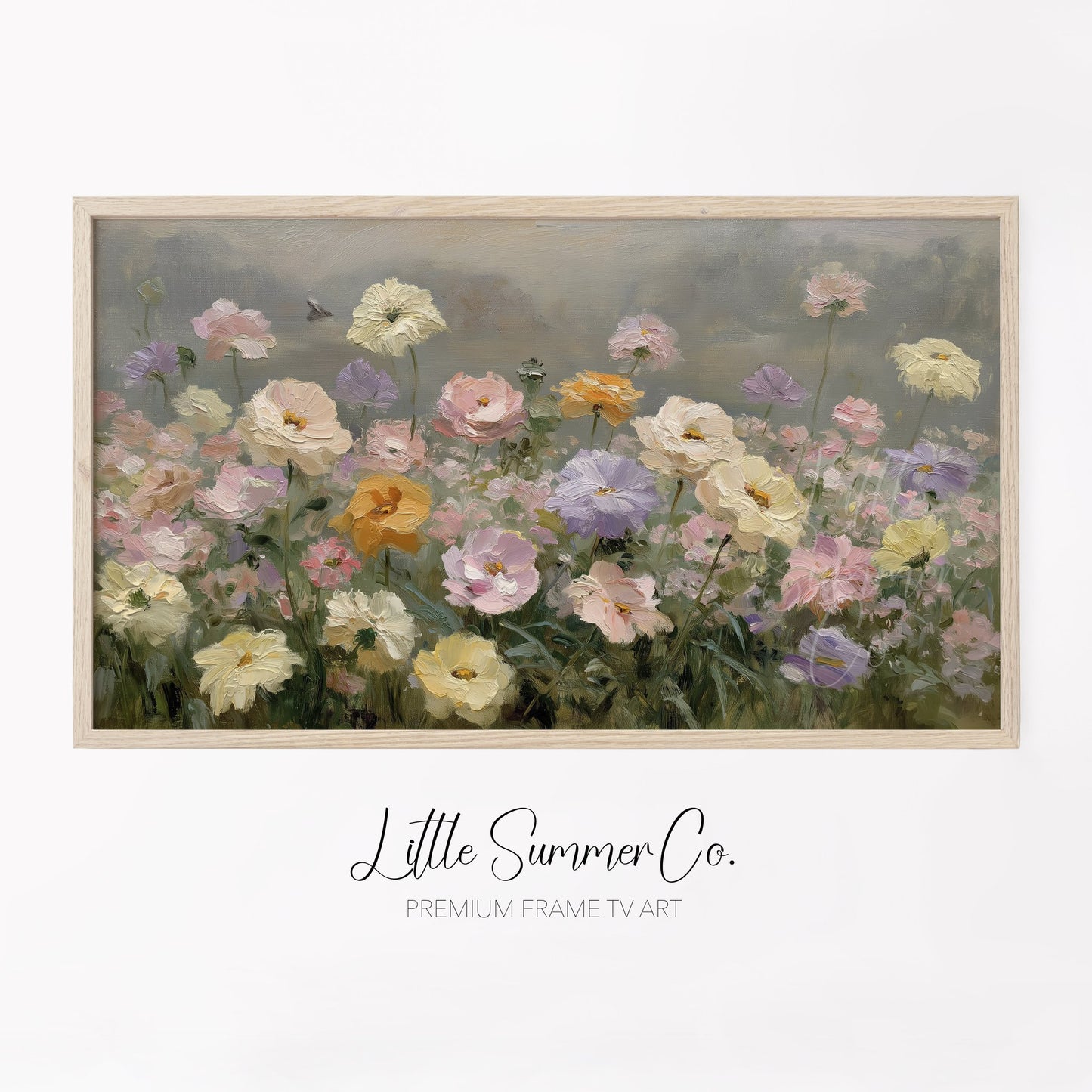Garden Wildflowers Frame TV Art displayed on a TV