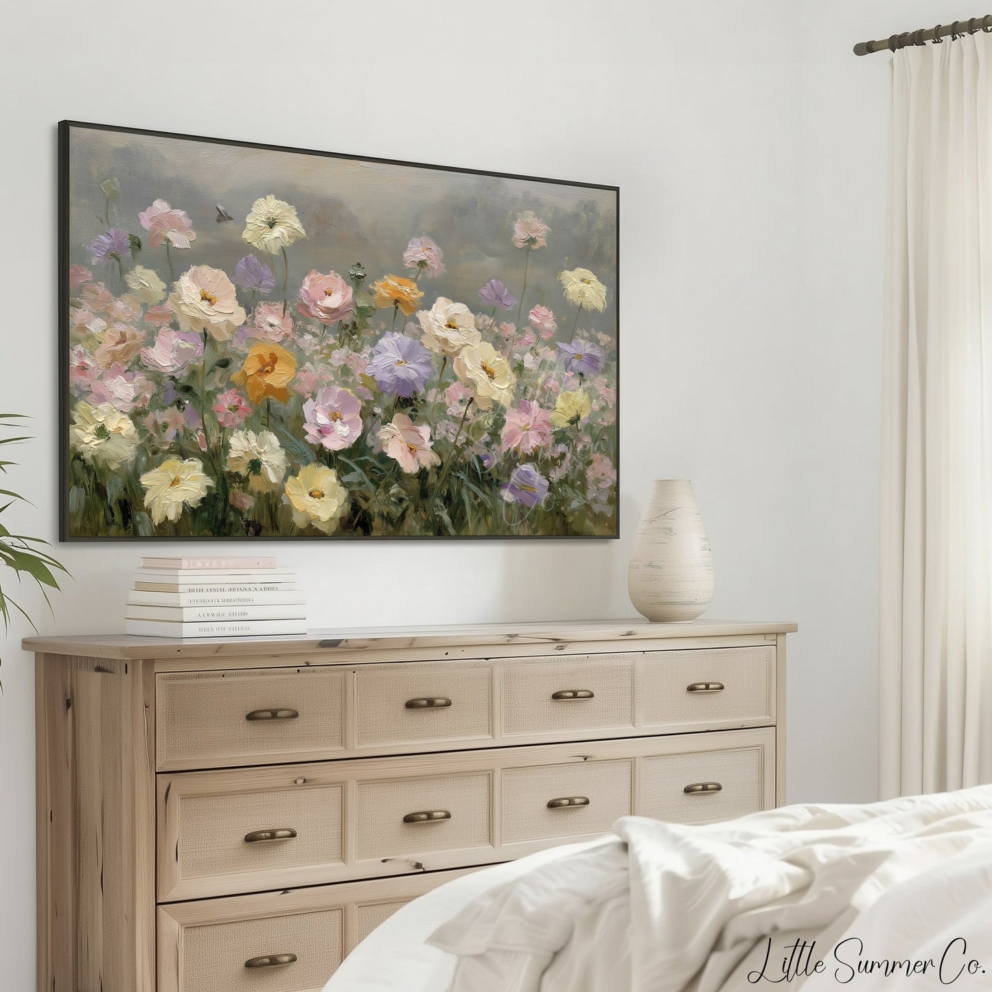 Garden Wildflowers Frame TV Art displayed on a TV