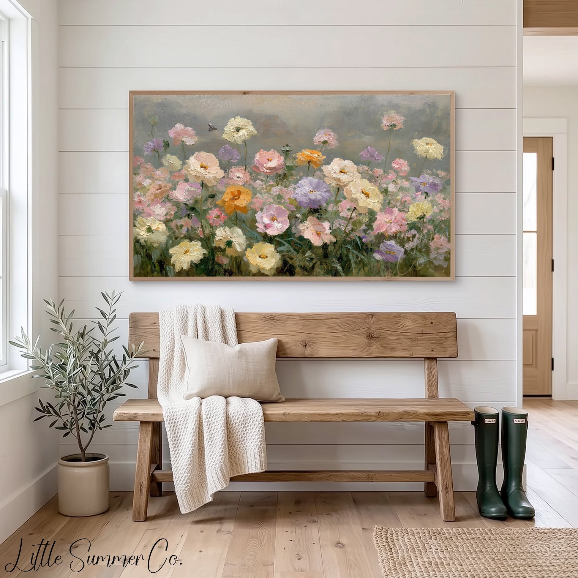 Garden Wildflowers Frame TV Art displayed on a TV
