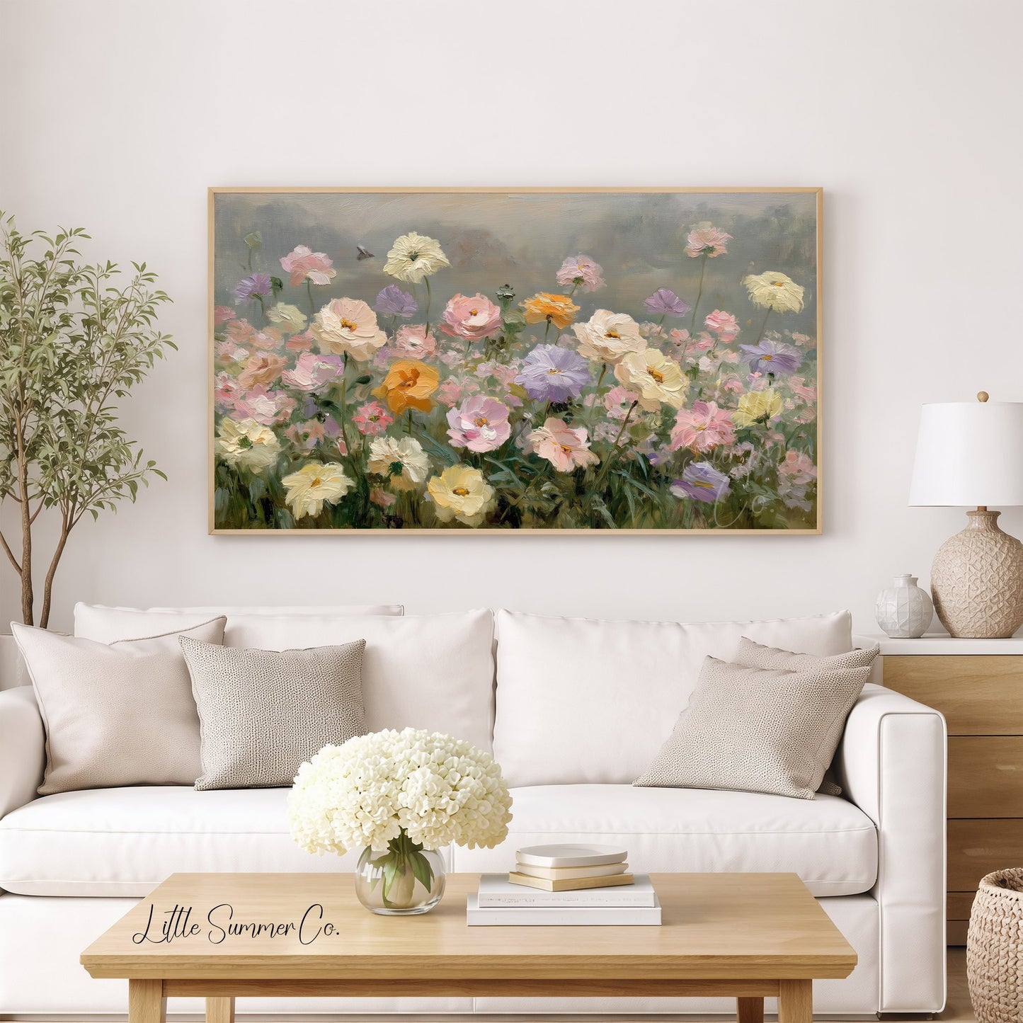 Garden Wildflowers Frame TV Art displayed on a TV