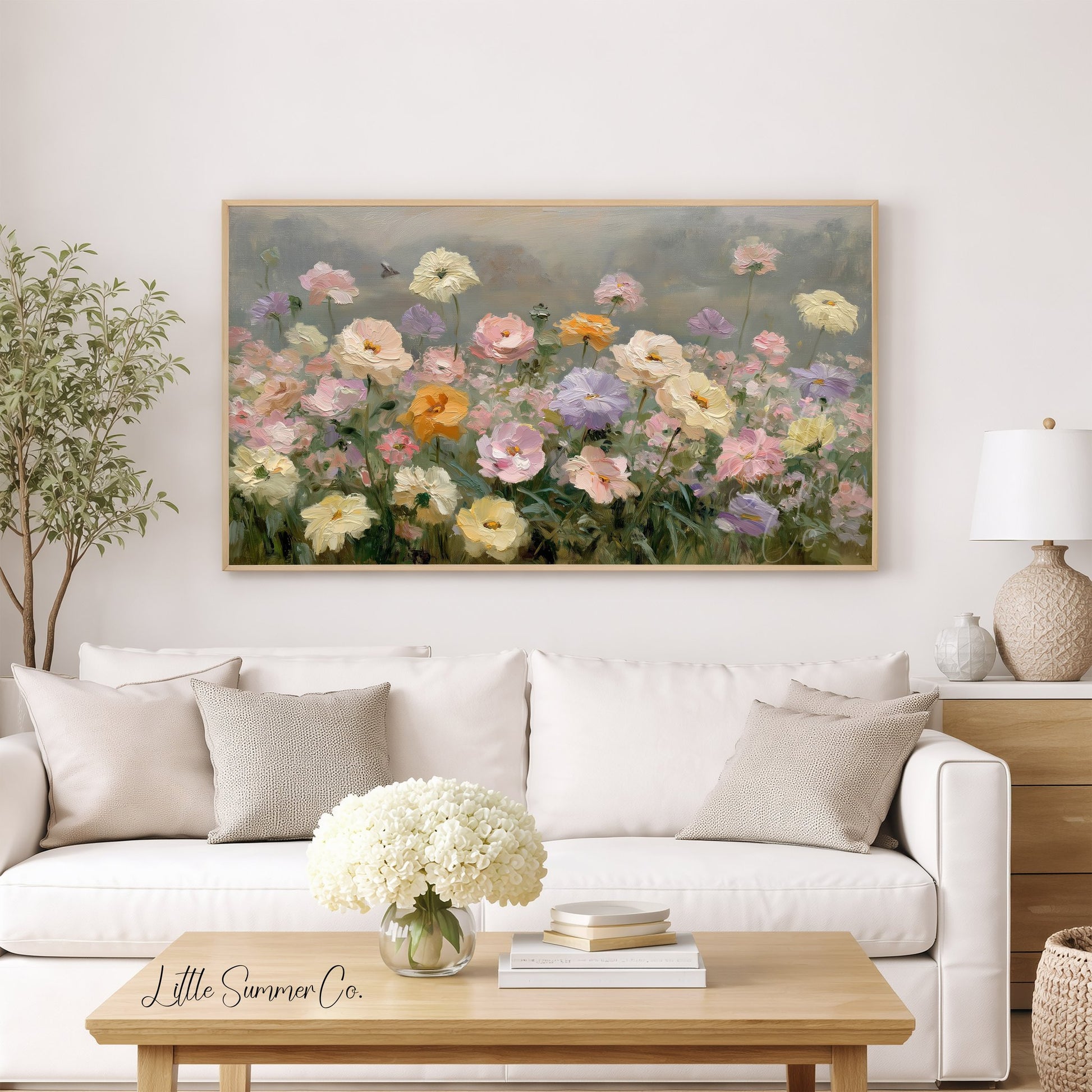 Garden Wildflowers Frame TV Art displayed on a TV