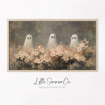 Garden Ghost Trio Frame TV Art displayed on a TV