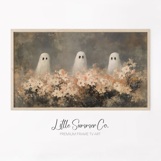 Garden Ghost Trio Frame TV Art displayed on a TV