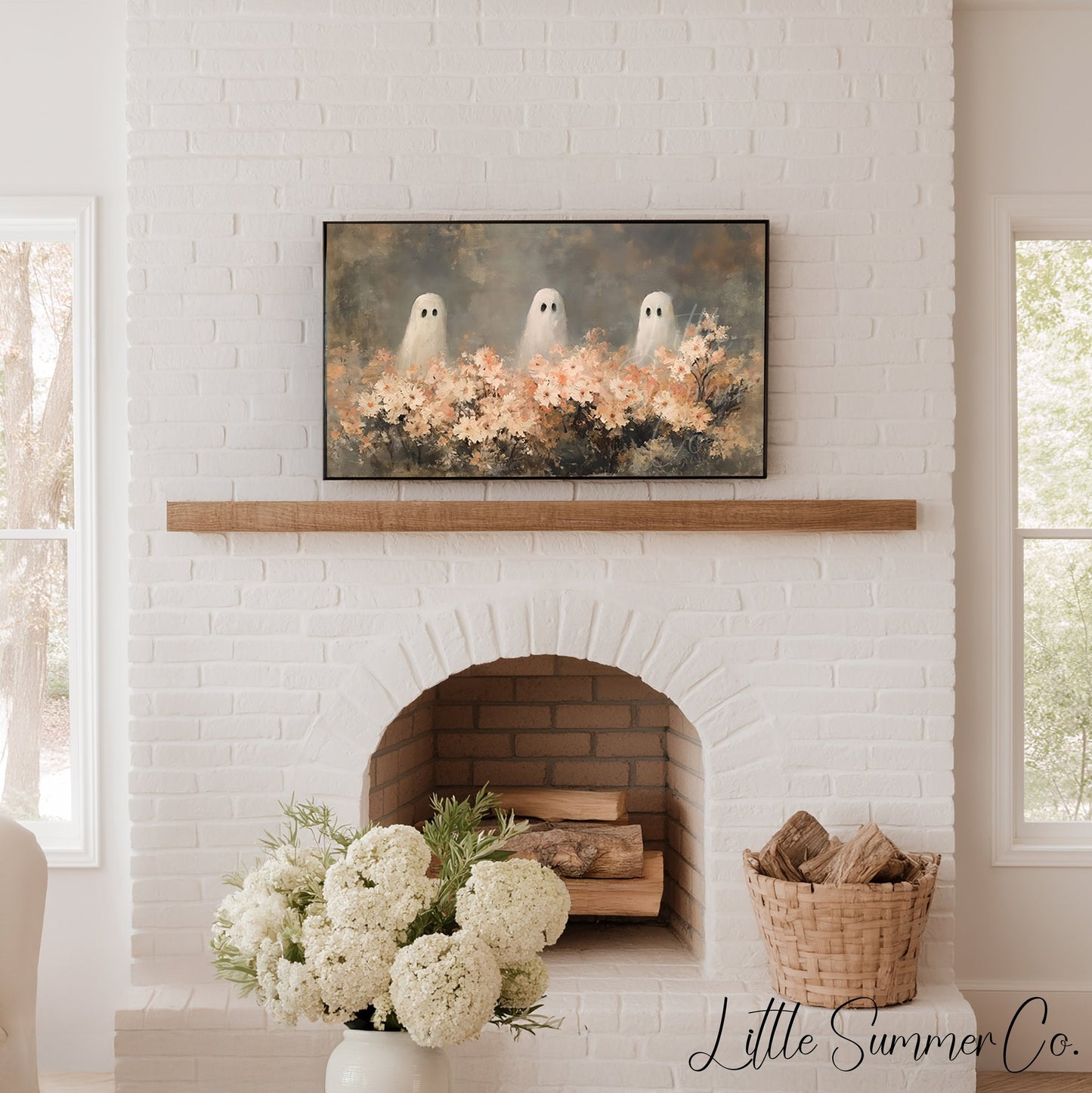 Garden Ghost Trio Frame TV Art displayed on a TV