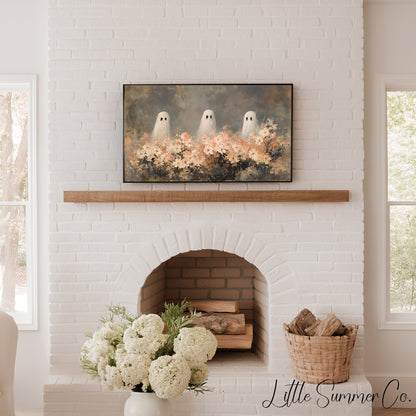 Garden Ghost Trio Frame TV Art displayed on a TV