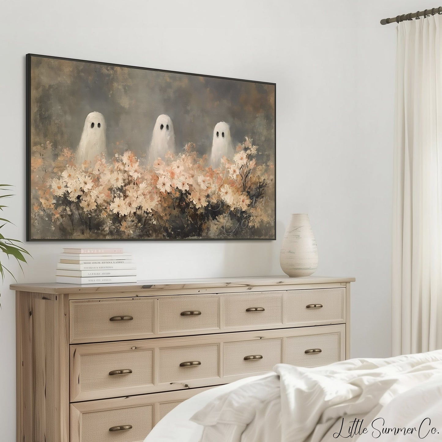 Garden Ghost Trio Frame TV Art displayed on a TV