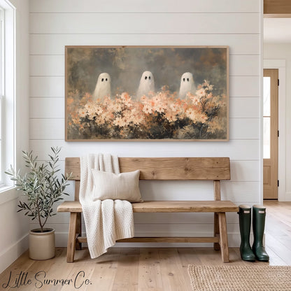 Garden Ghost Trio Frame TV Art displayed on a TV