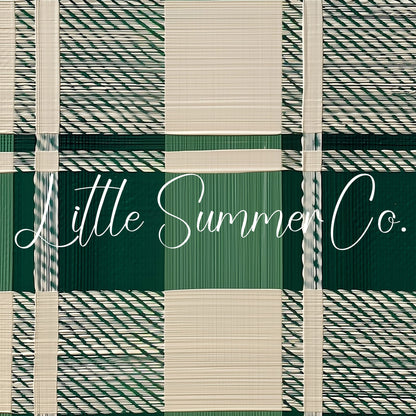 Woven Green Plaid Frame TV Art displayed on a TV
