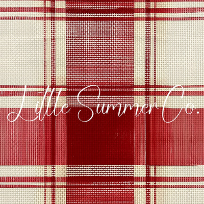 Red Plaid Pattern Frame TV Art displayed on a TV