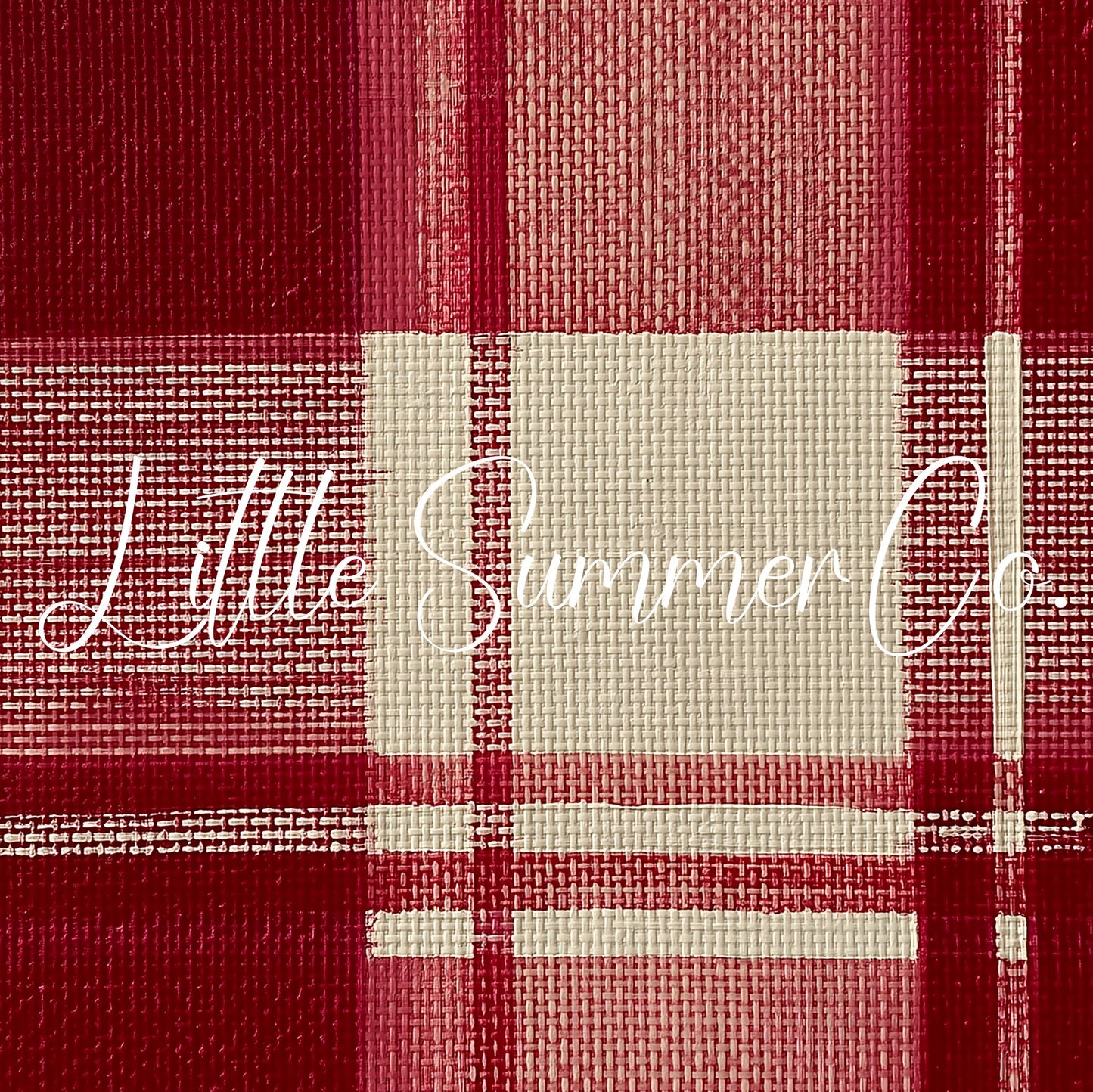 Red Tartan Pattern Frame TV Art displayed on a TV
