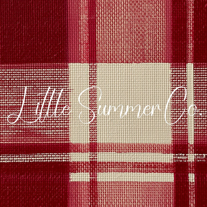 Red Tartan Pattern Frame TV Art displayed on a TV