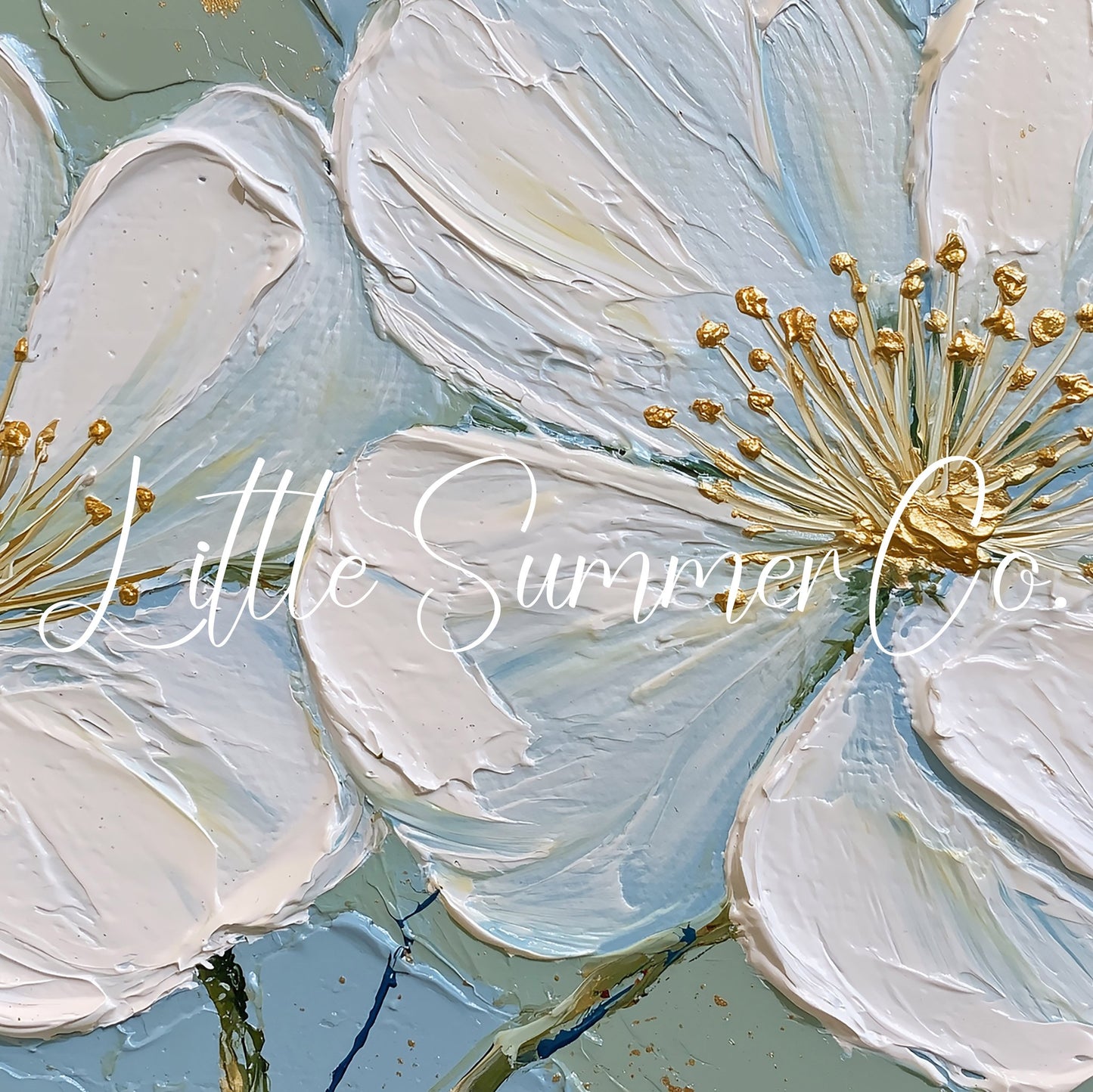 White Blossom Flowers Frame TV Art displayed on a TV