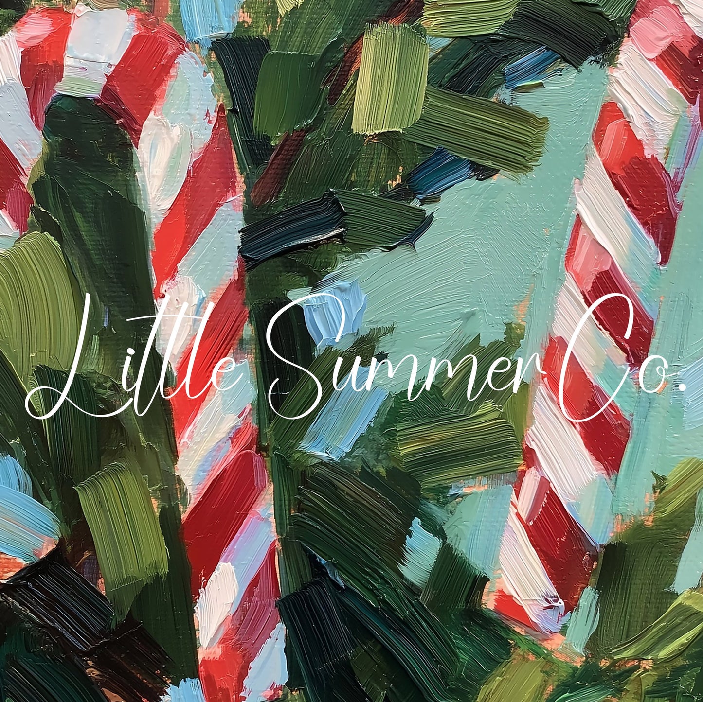 Candy Cane Branches Frame TV Art displayed on a TV