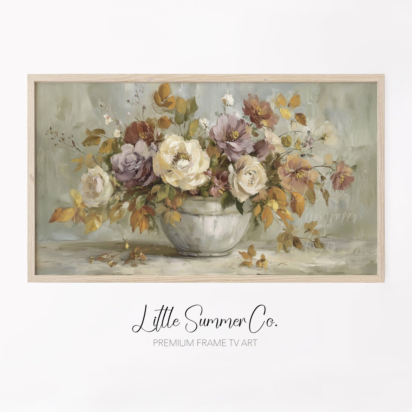 Rose Flower Bouquet Frame TV Art displayed on a TV