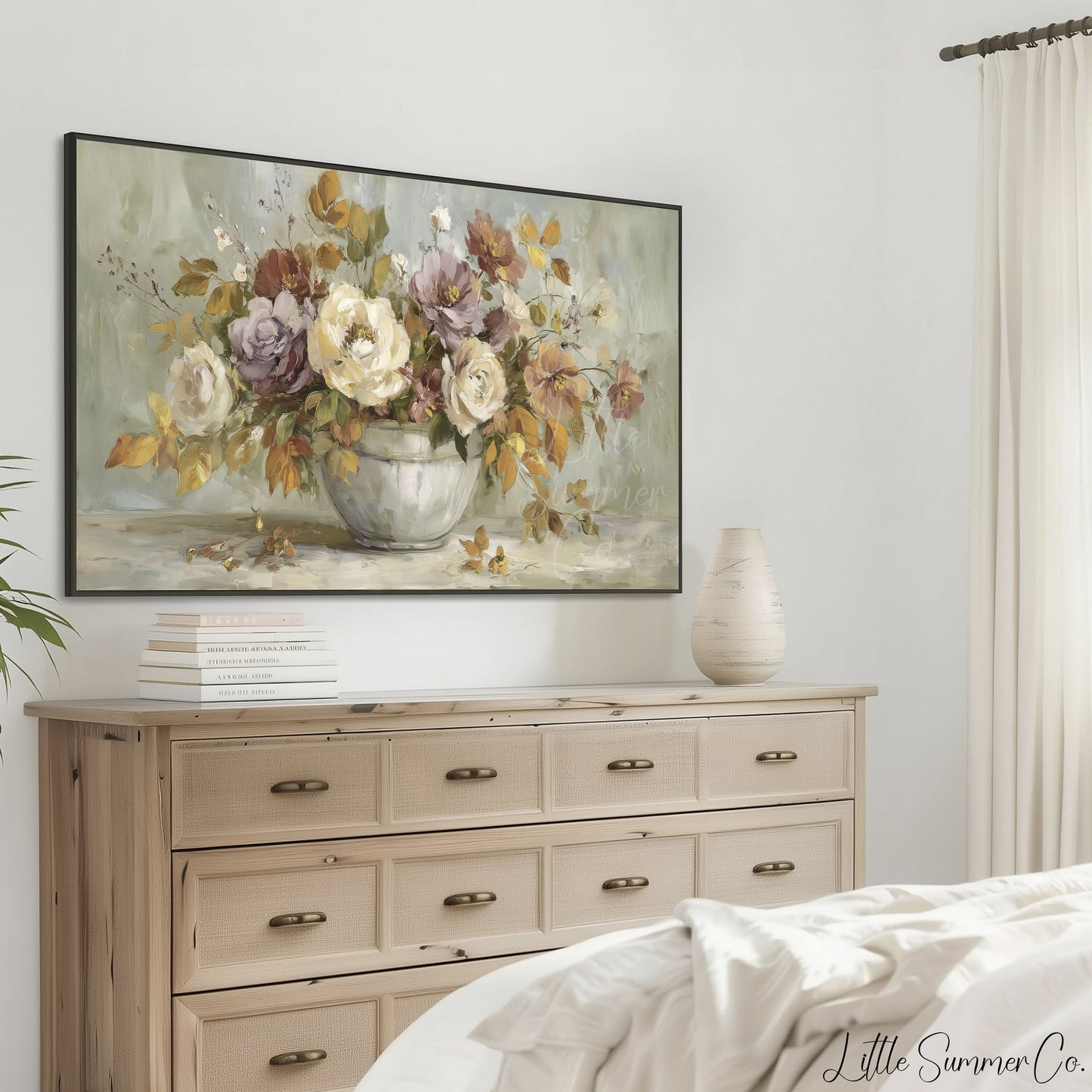 Rose Flower Bouquet Frame TV Art displayed on a TV