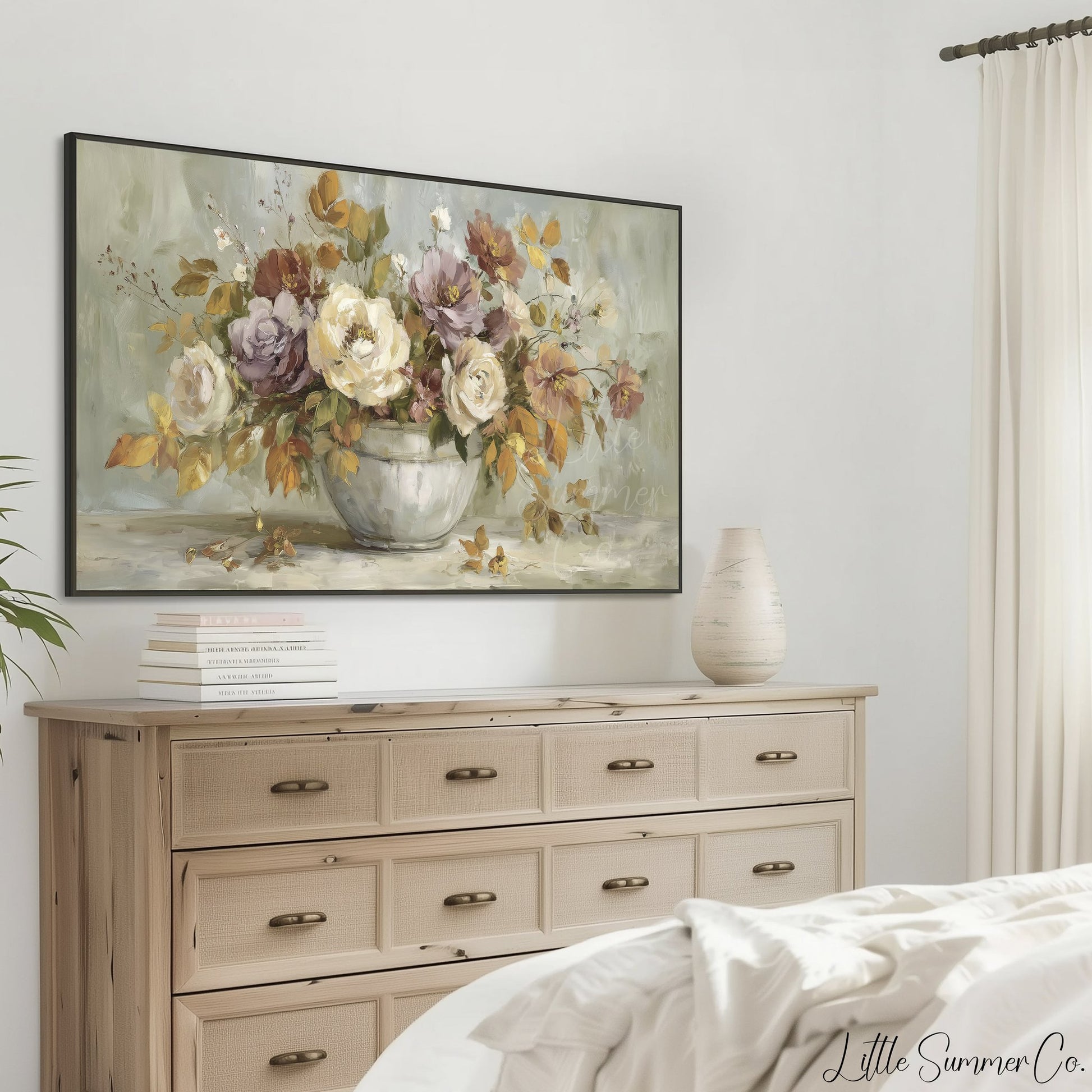 Rose Flower Bouquet Frame TV Art displayed on a TV