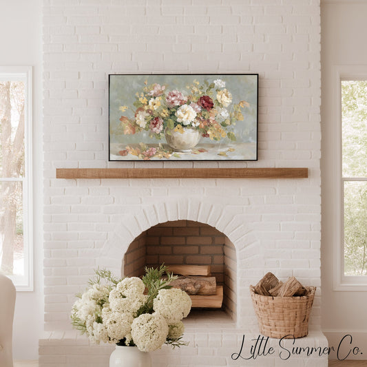 Garden Rose Bouquet Frame TV Art displayed on a TV