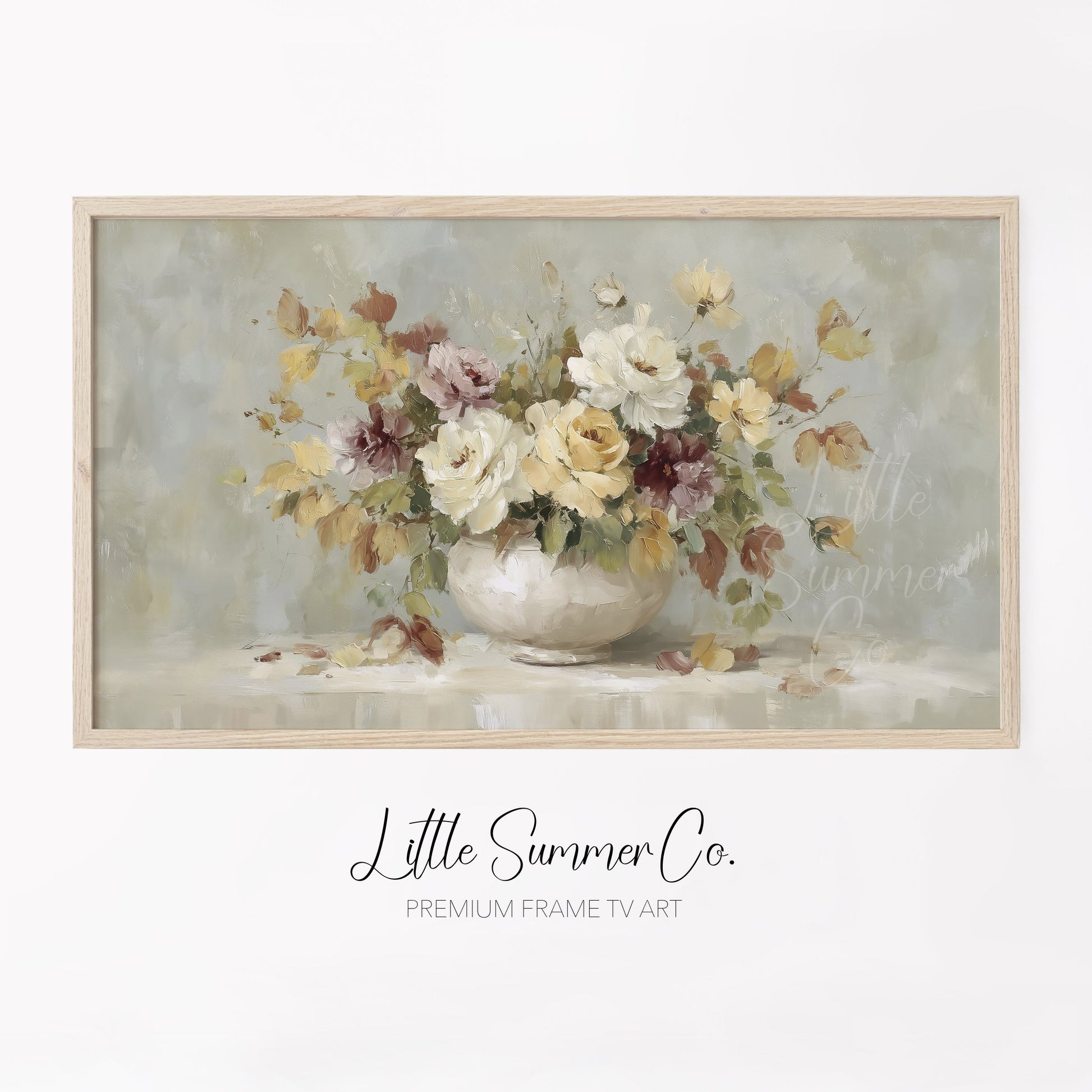 Garden Blossom Bouquet Frame TV Art displayed on a TV