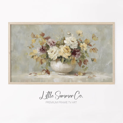 Garden Blossom Bouquet Frame TV Art displayed on a TV