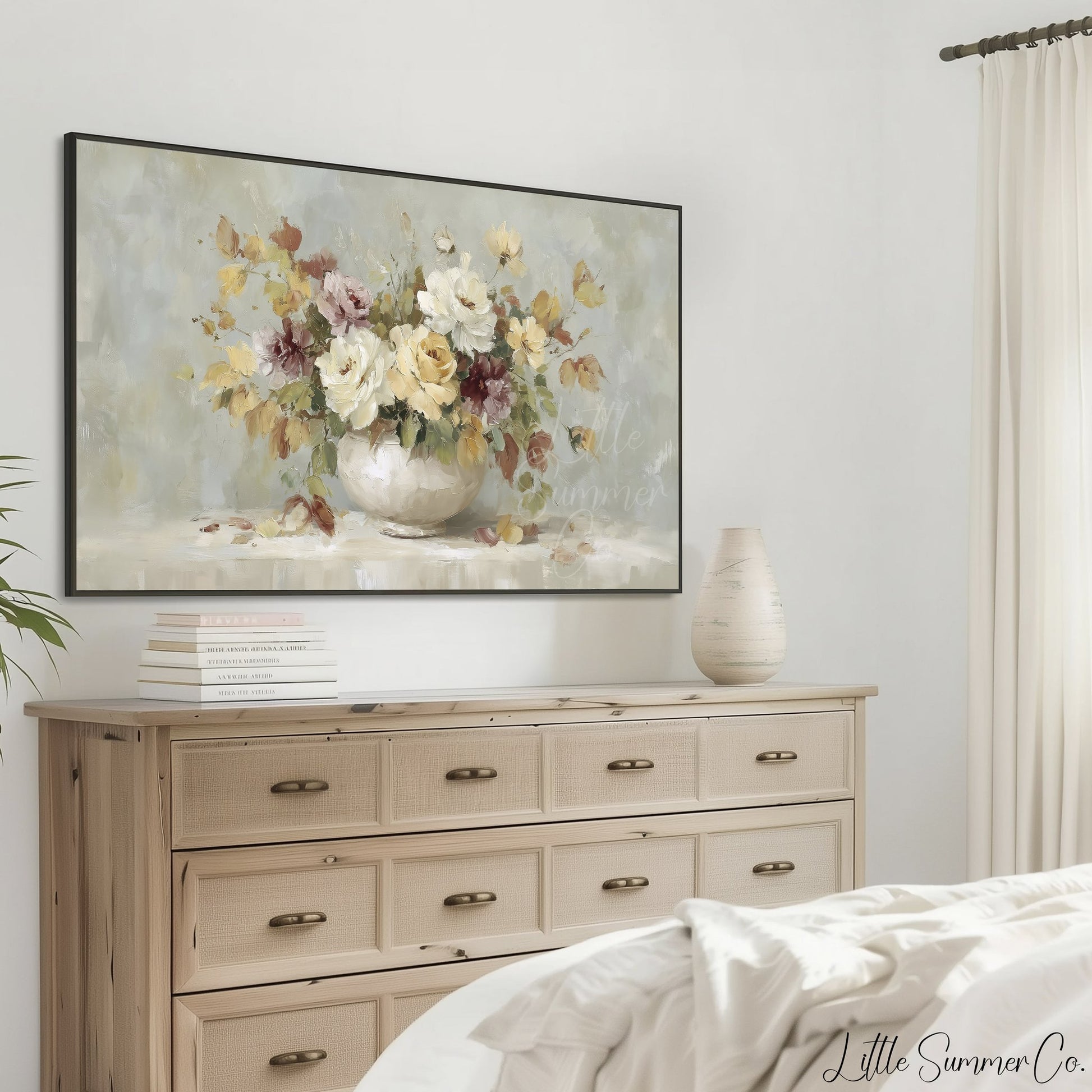 Garden Blossom Bouquet Frame TV Art displayed on a TV