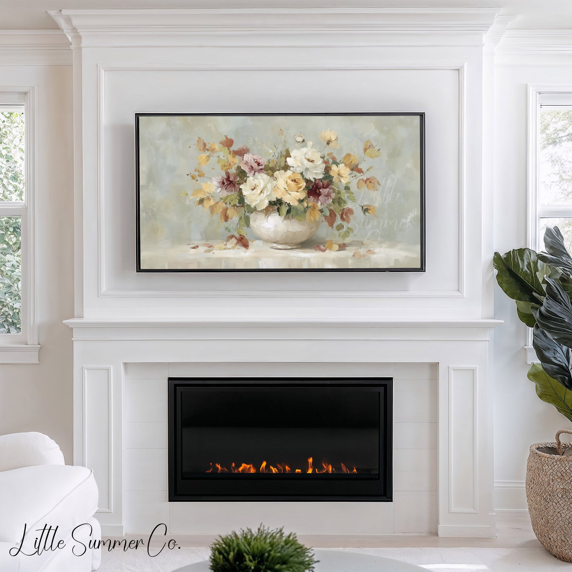 Garden Blossom Bouquet Frame TV Art displayed on a TV
