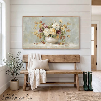 Garden Blossom Bouquet Frame TV Art displayed on a TV