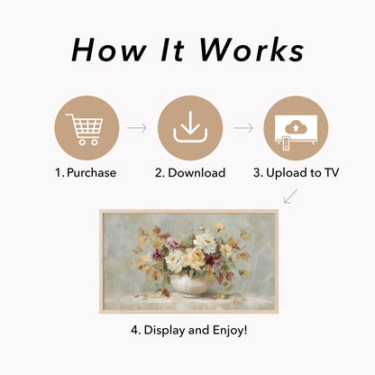 Garden Blossom Bouquet Frame TV Art displayed on a TV