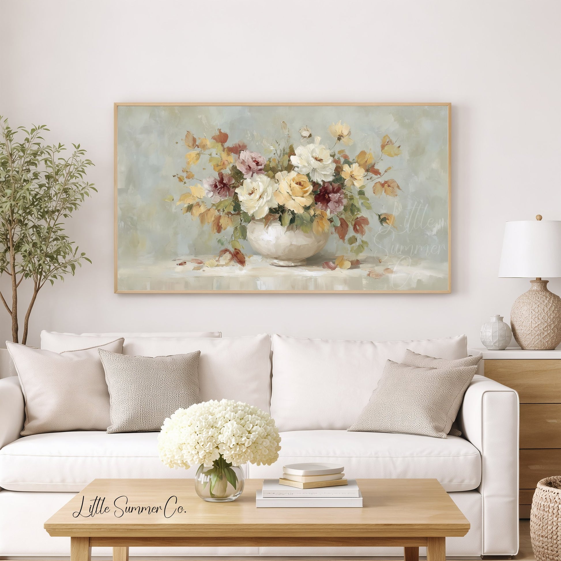 Garden Blossom Bouquet Frame TV Art displayed on a TV