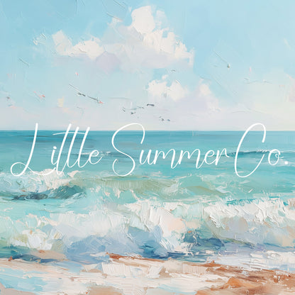 Turquoise Shoreline Waves Frame TV Art displayed on a TV