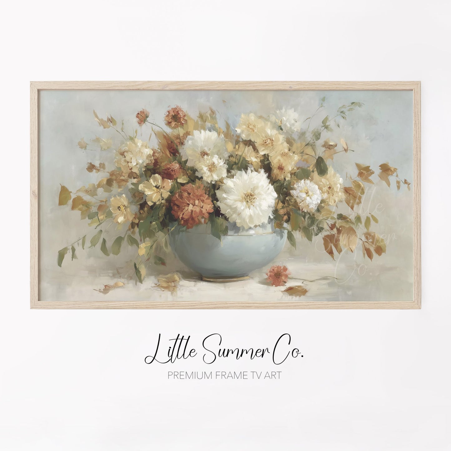 Flower Bowl Arrangement Frame TV Art displayed on a TV