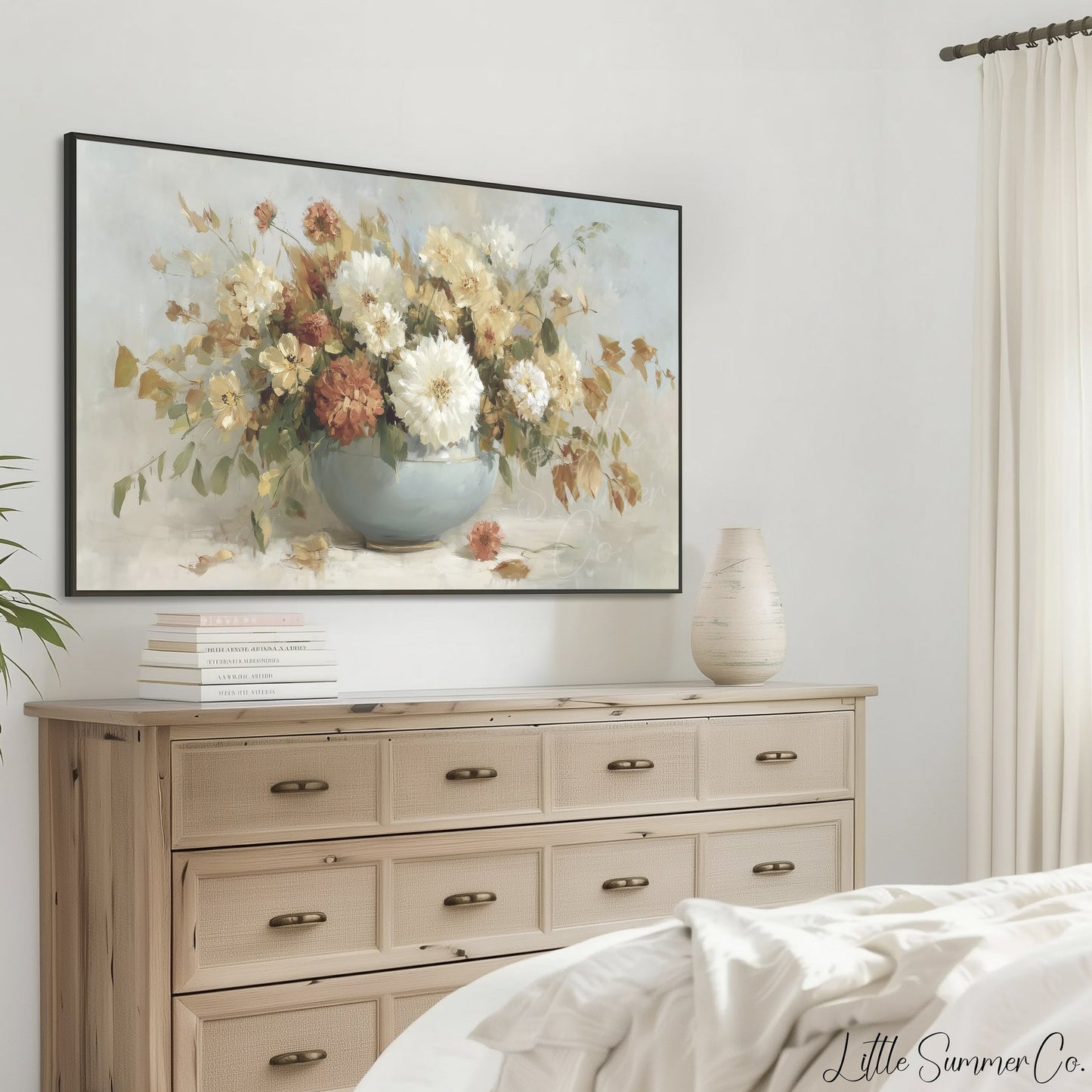 Flower Bowl Arrangement Frame TV Art displayed on a TV