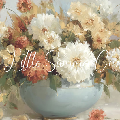 Flower Bowl Arrangement Frame TV Art displayed on a TV