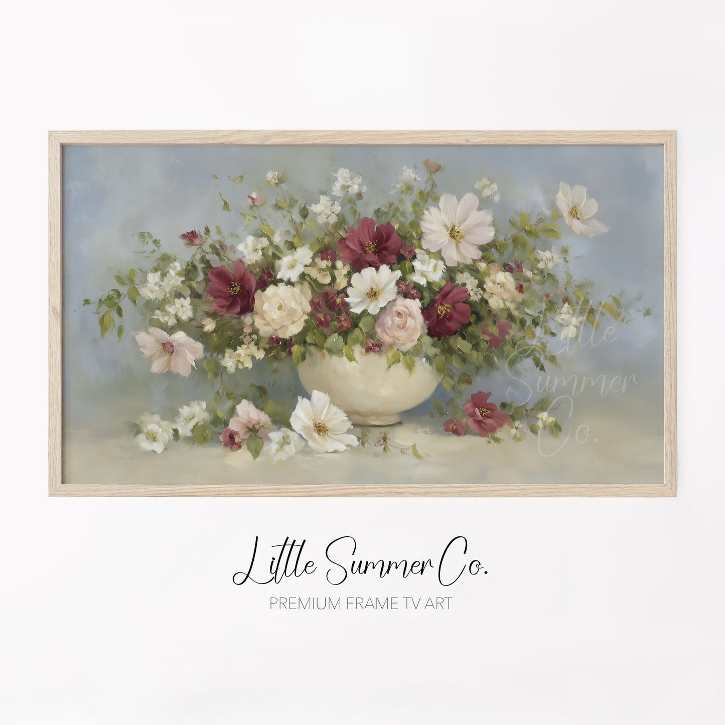 Garden Flower Bouquet Frame TV Art displayed on a TV