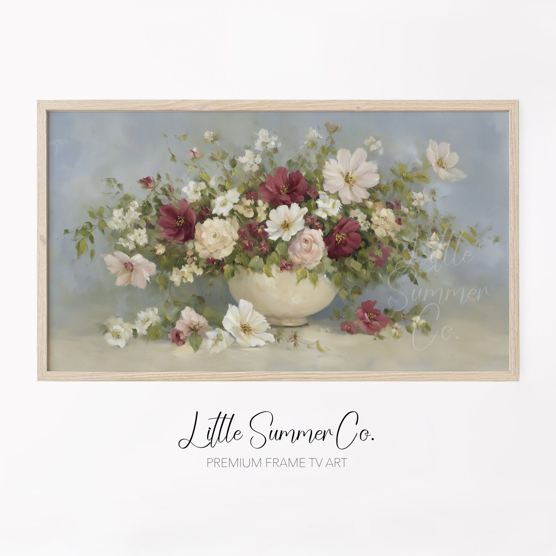 Garden Flower Bouquet Frame TV Art displayed on a TV