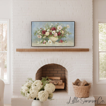 Garden Flower Bouquet Frame TV Art displayed on a TV
