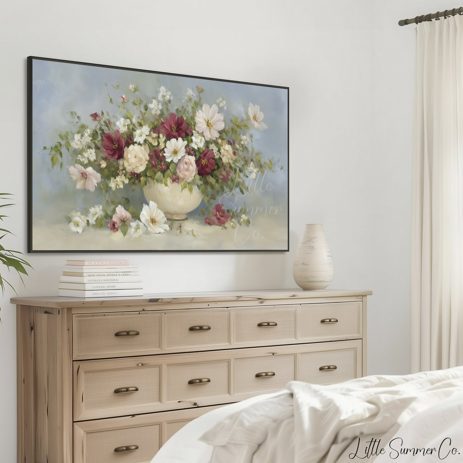 Garden Flower Bouquet Frame TV Art displayed on a TV