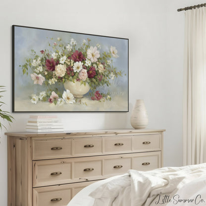 Garden Flower Bouquet Frame TV Art displayed on a TV