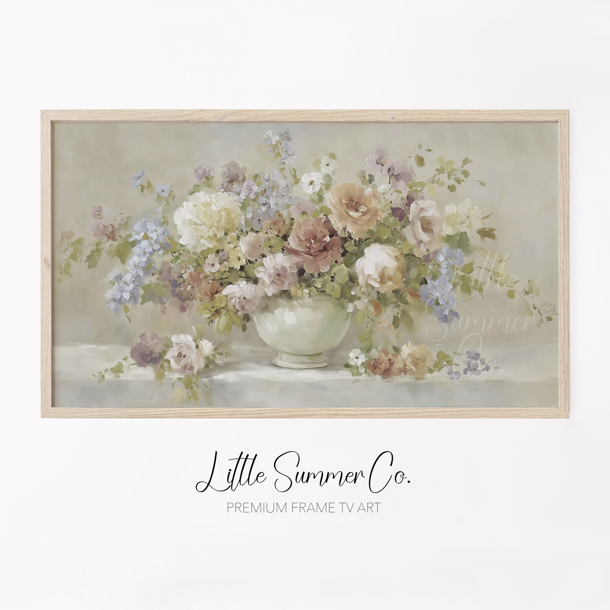 Rose Blossom Bouquet Frame TV Art displayed on a TV