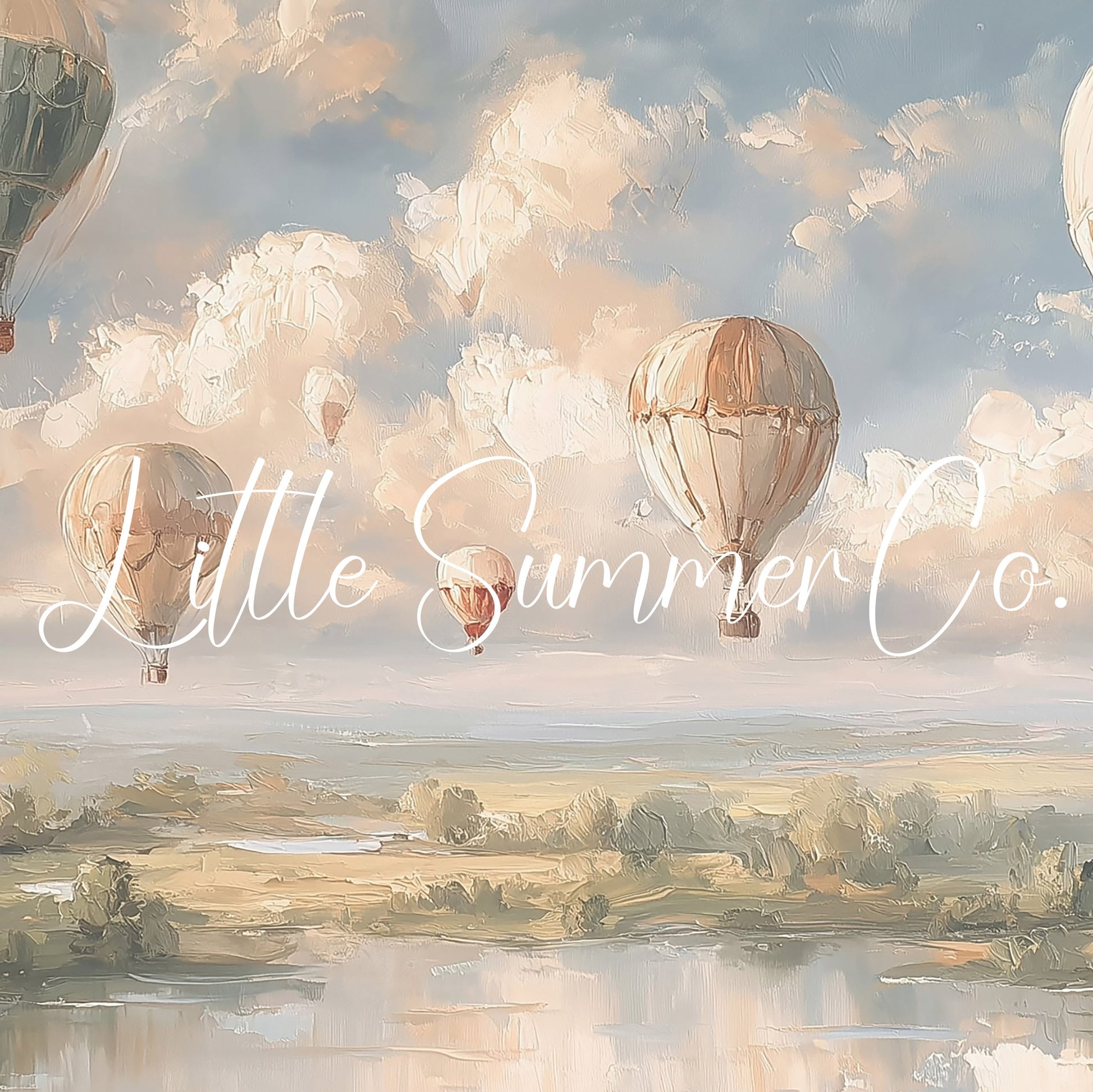 Hot Air Balloons Over Lake Frame TV Art displayed on a TV