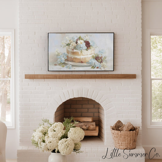 Floral Celebration Cake Frame TV Art displayed on a TV