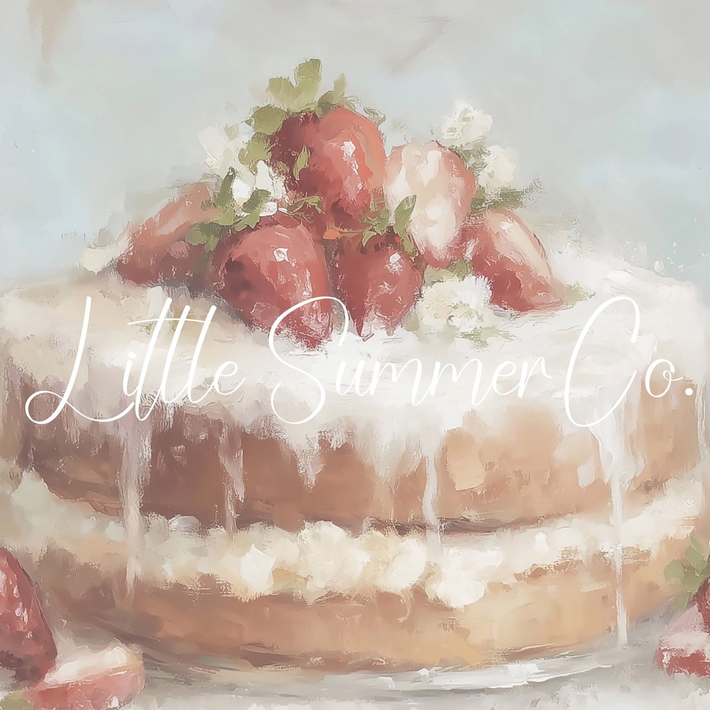 Strawberry Cake Frame TV Art displayed on a TV