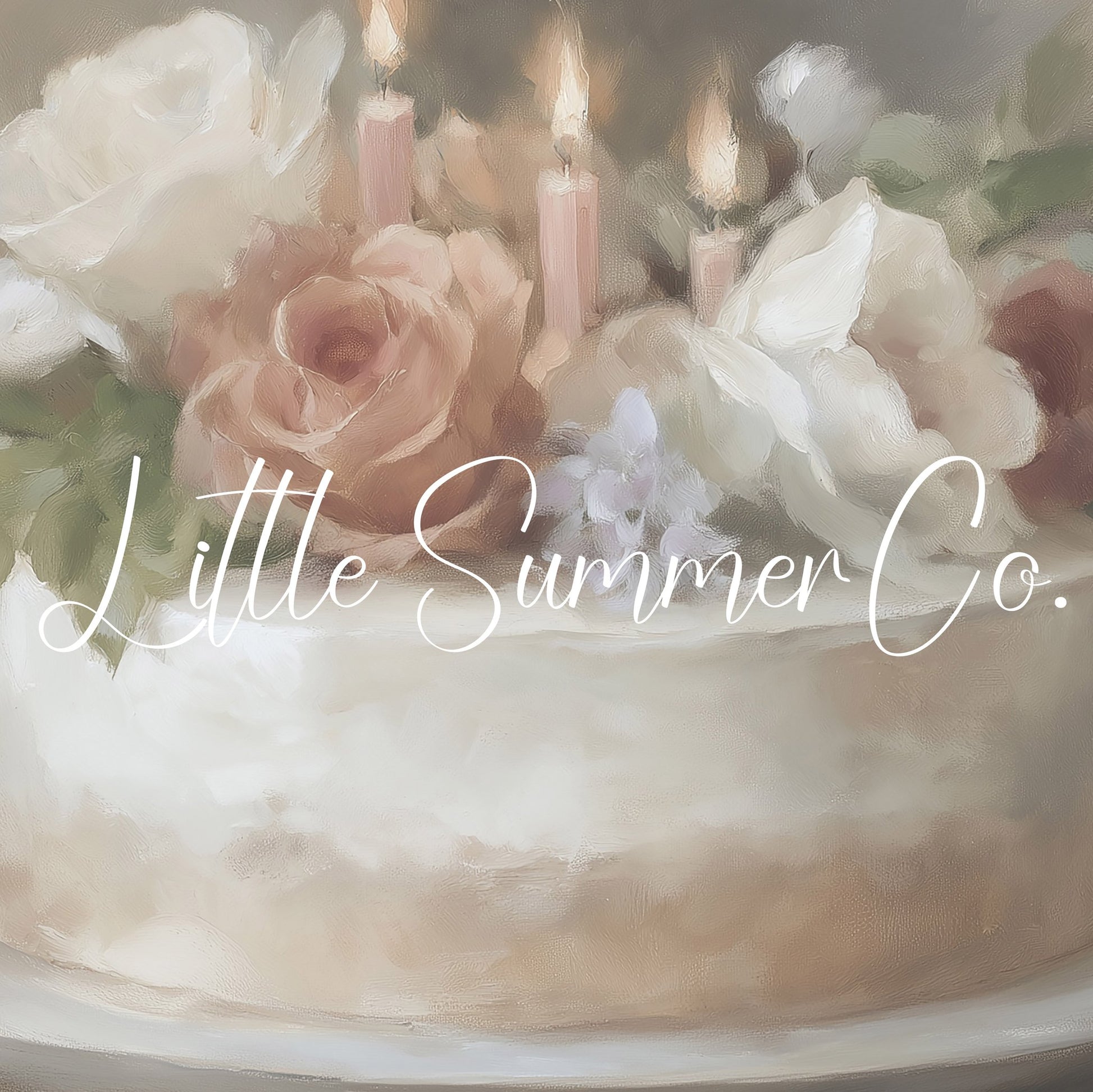 Floral Candle Cake Frame TV Art displayed on a TV