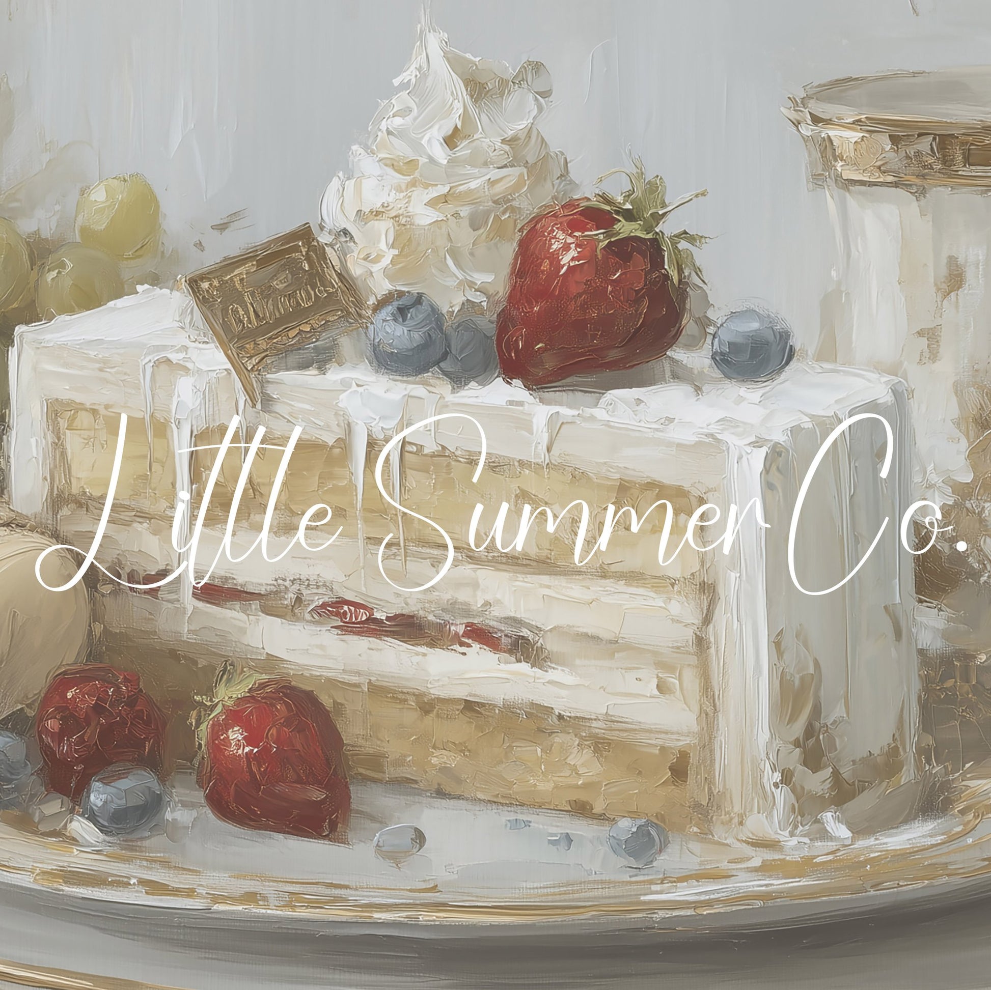Berry Cake Slice Frame TV Art displayed on a TV