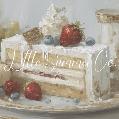Berry Cake Slice Frame TV Art displayed on a TV