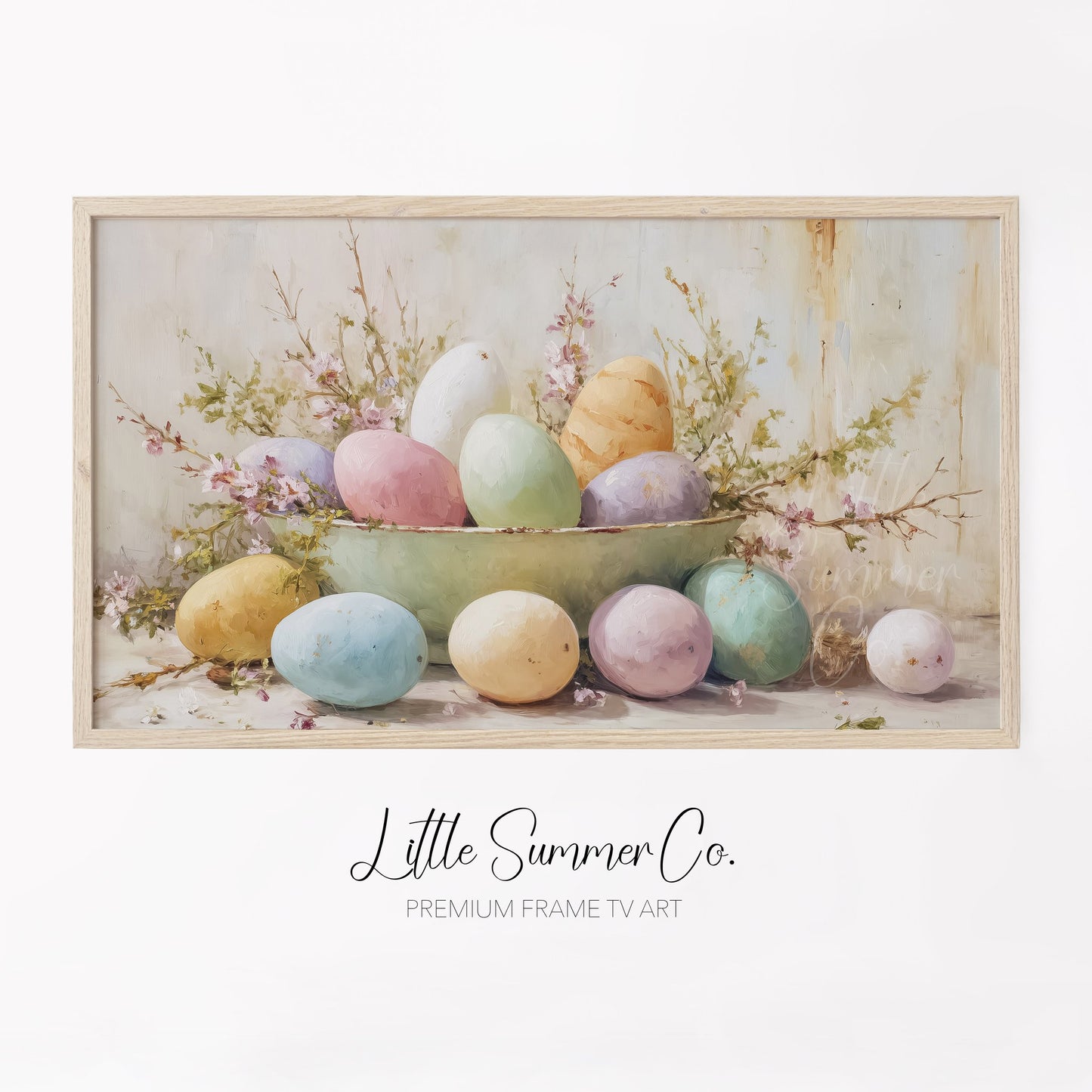 Easter Eggs Blossom Bowl Frame TV Art displayed on a TV