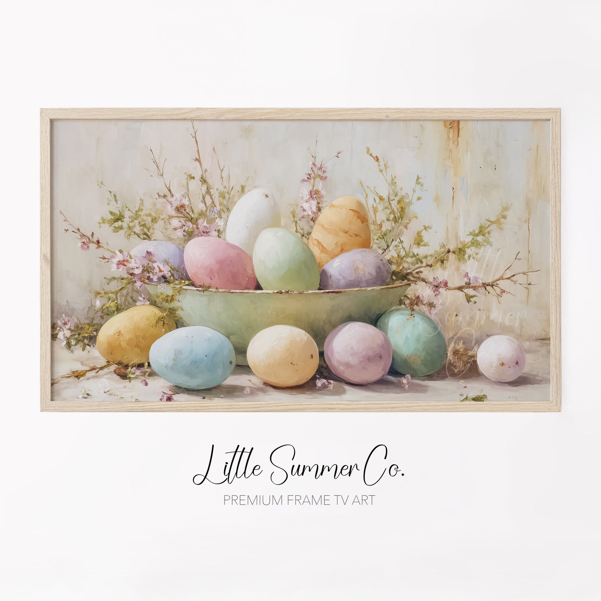 Easter Eggs Blossom Bowl Frame TV Art displayed on a TV